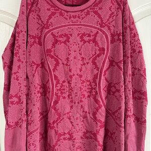 Lululemon Swiftly Raspberry Pattern Long Sleeve Top